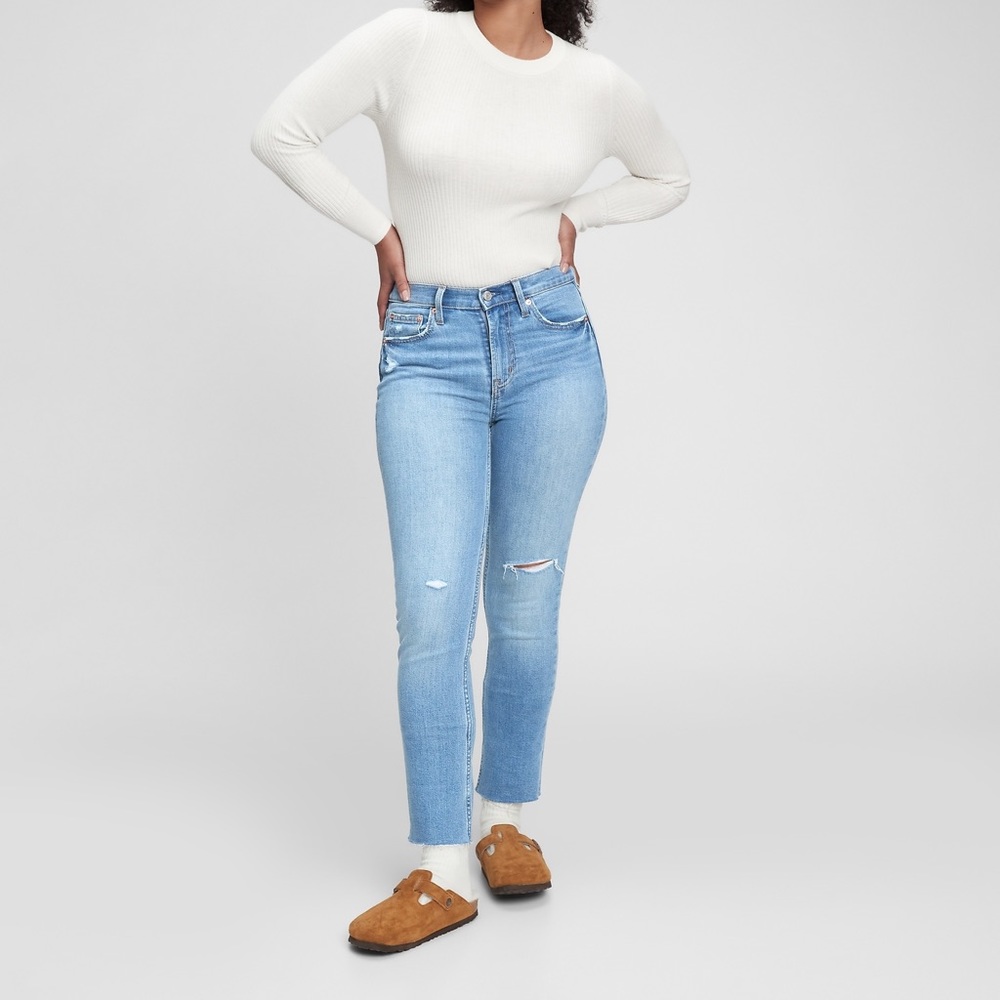 Gap mid rise vintage slim jeans with washwell in light indigo | Size 30